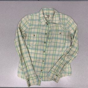 Aritzia TNA plaid button down